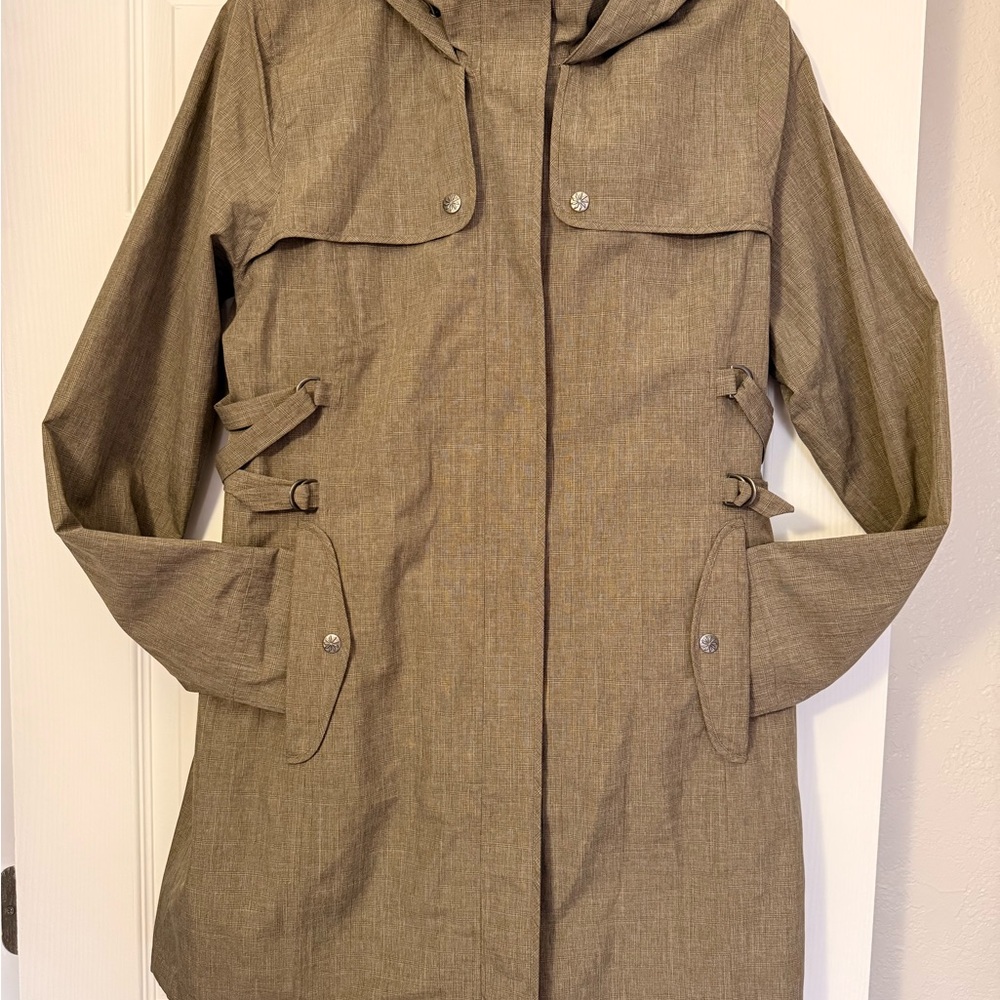 Athleta Taupe Utility Jacket with Hood